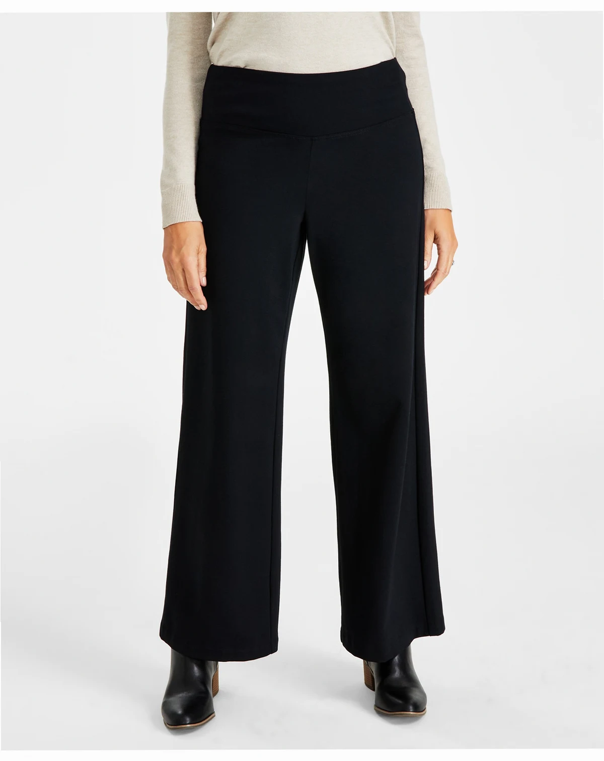 Petite Wide-Leg Pull-On Pants, Created for Macy's