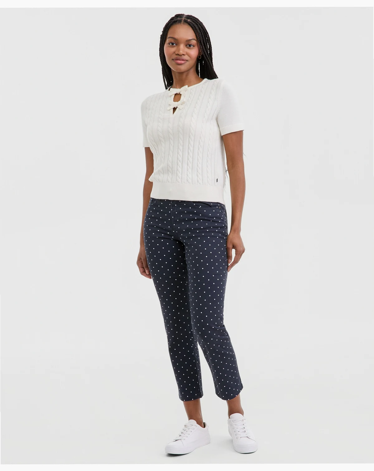 Nautica Women's Dot-Print Straight Ankle Pants
