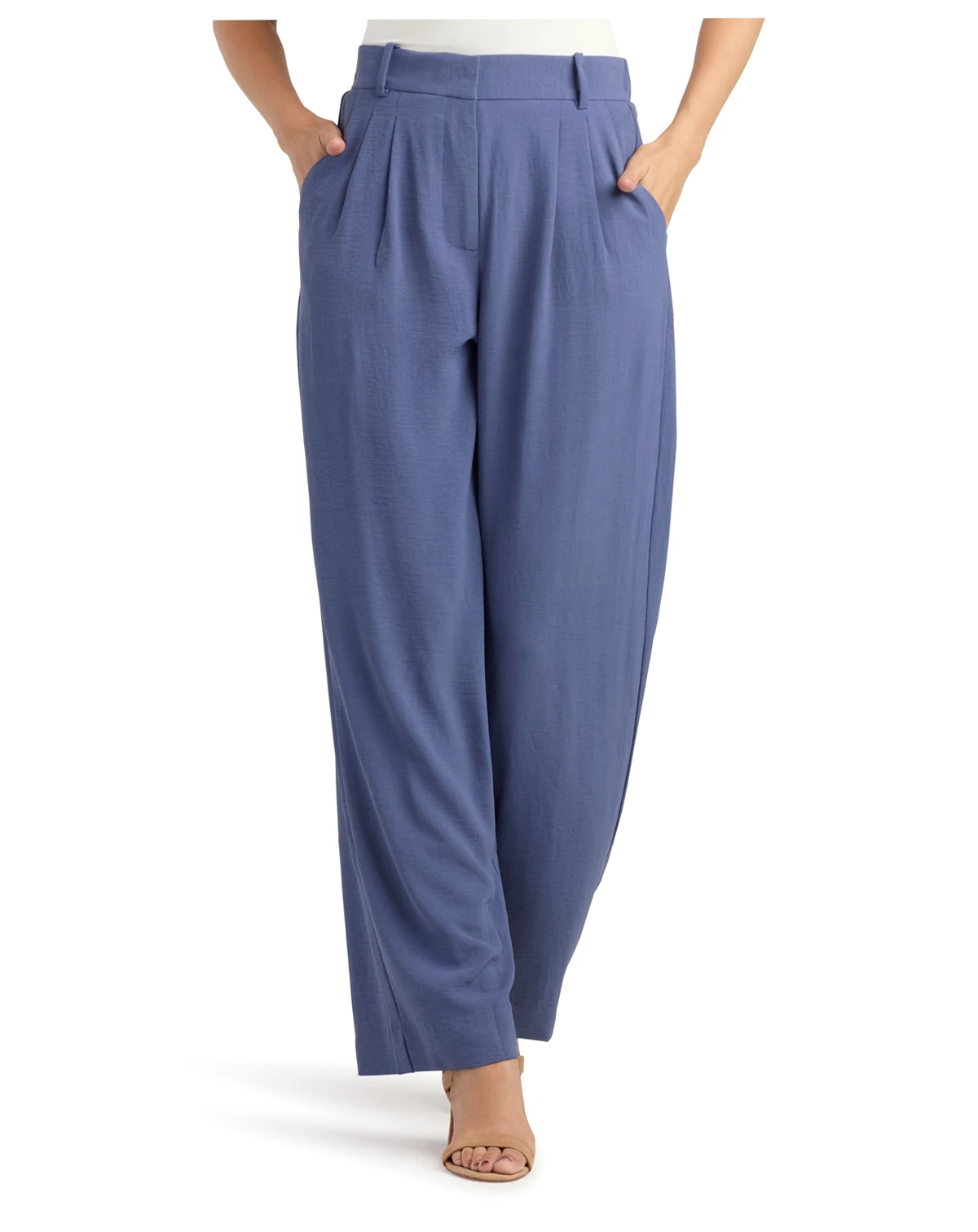 Juniors' Solid Airflow Pleated Wide-Leg Pants