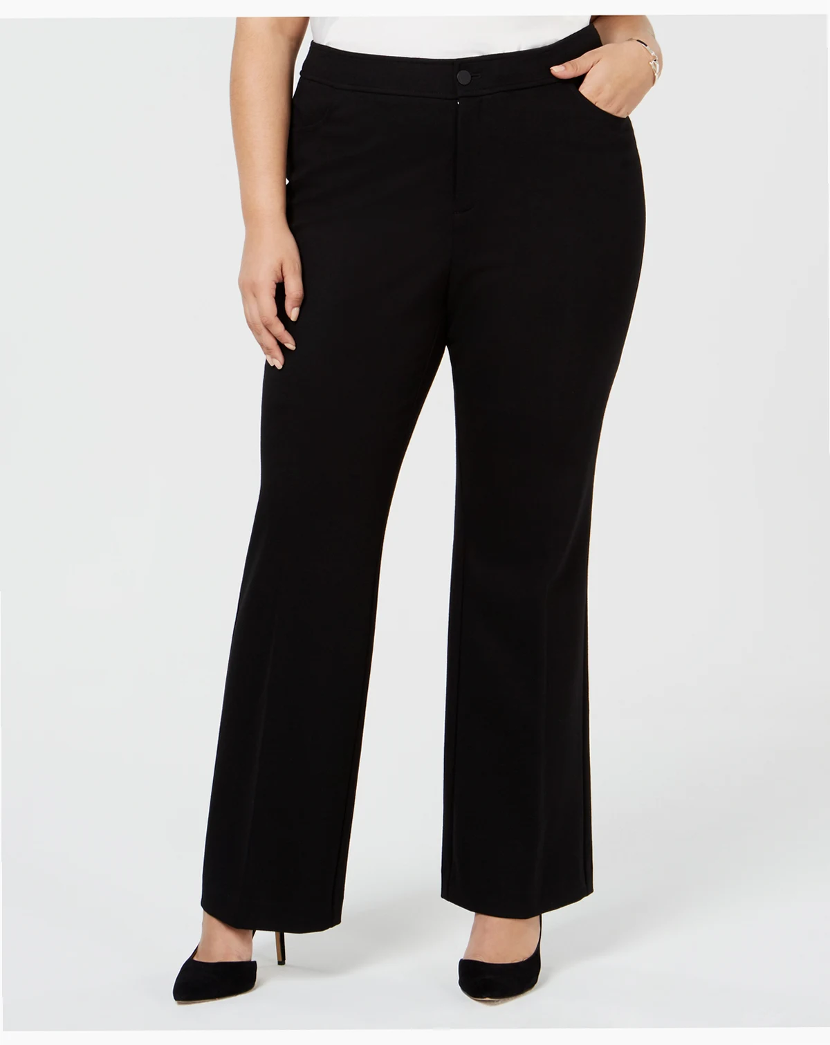 Plus Size Wide-Leg Trousers