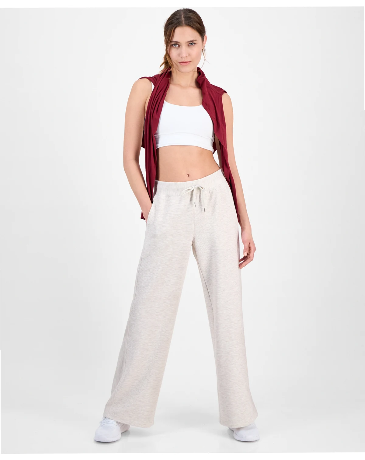 Women's Ribbed Knit Wide Leg Pants, Macy's Exclusive