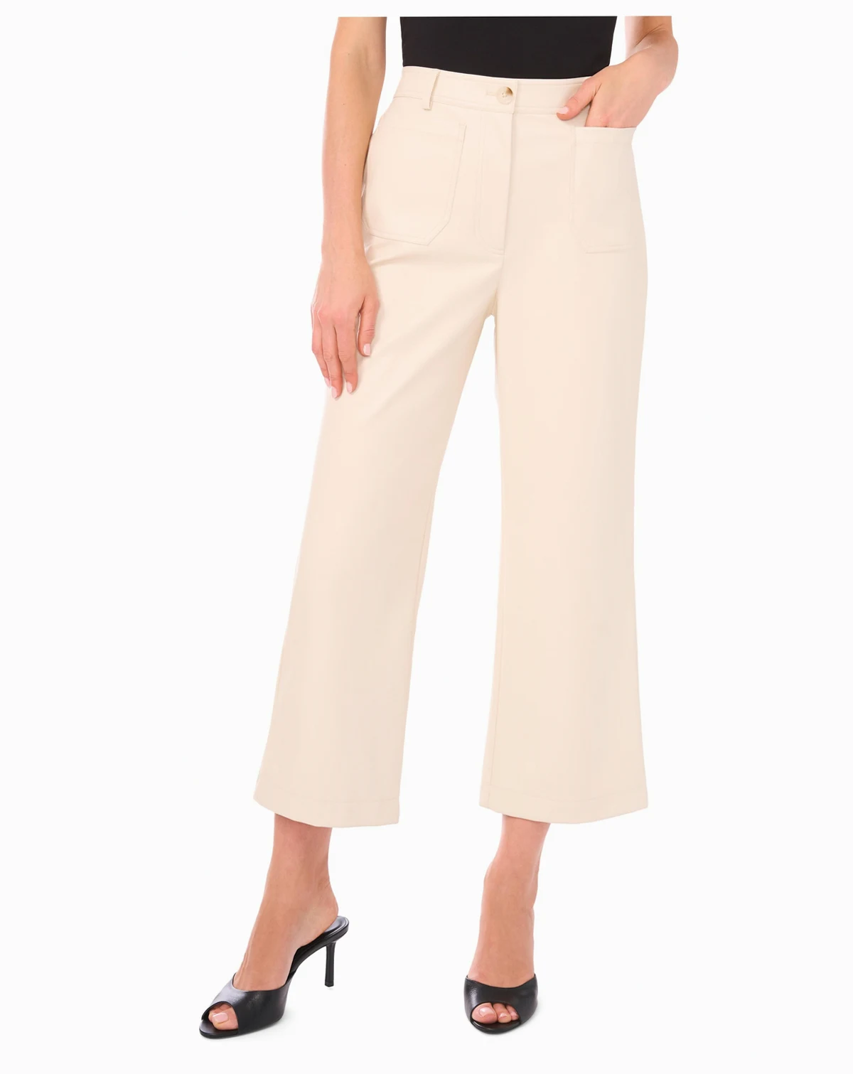 Women's Cropped Front Pocket Mid Rise Pants