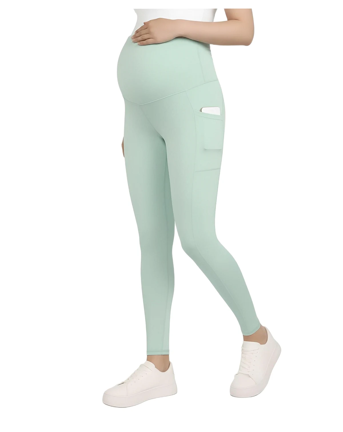 Women's Over the Belly Side Pocket Active Maternity Leggings - Motherhood Maternity