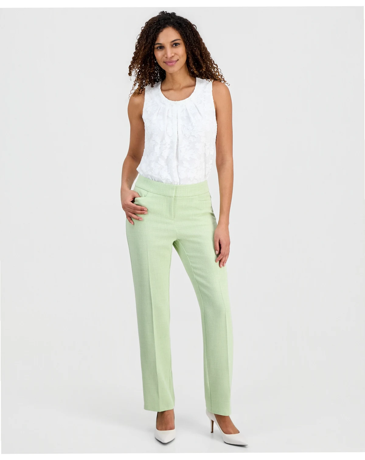 Women's Lily Melange Crepe Straight Leg Pants
