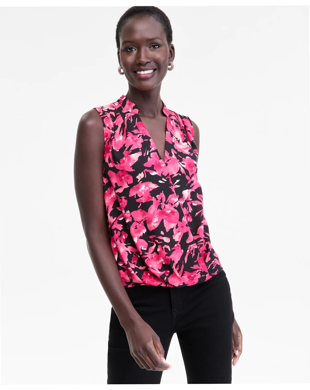 Women's Printed Surplice Tank Top, Macy's Exclusive