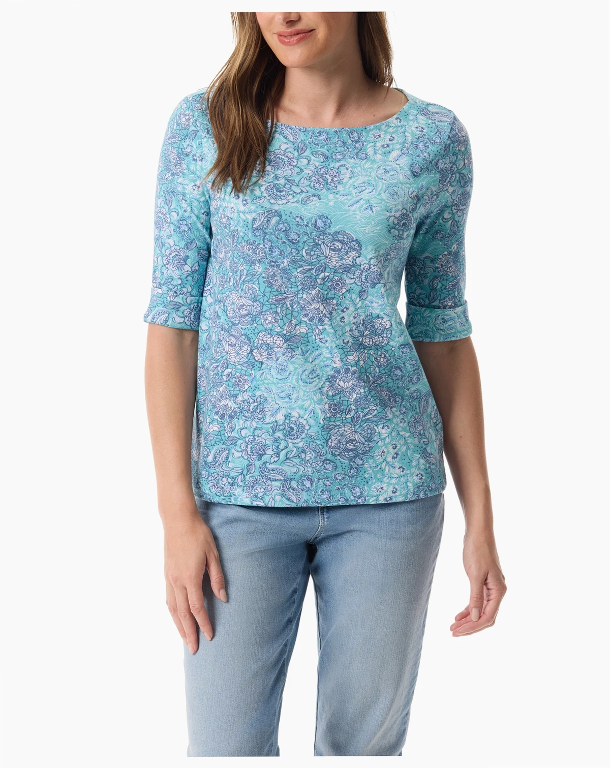 Women's Alanis Printed Cuffed-Sleeve T-Shirt