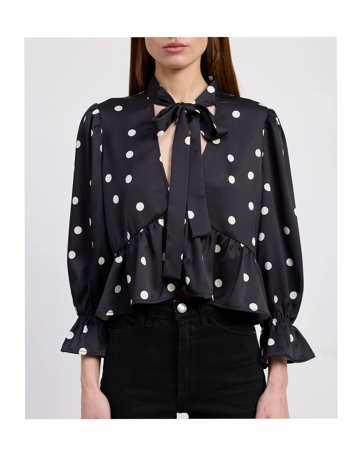 Women's Floretta Polka Dots Long Sleeve Top