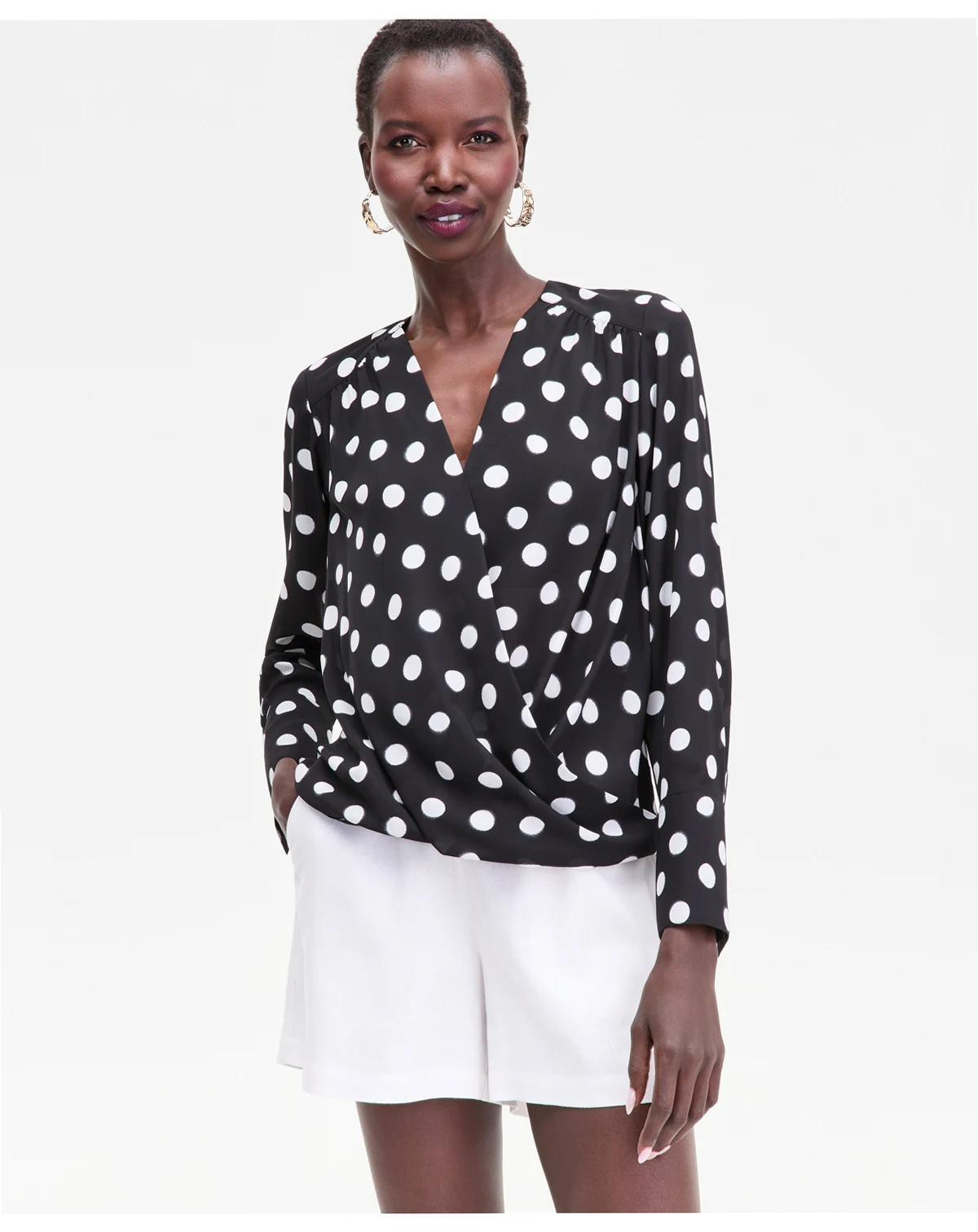 Women's Printed Surplice High-Low Blouse, Macy's Exclusive