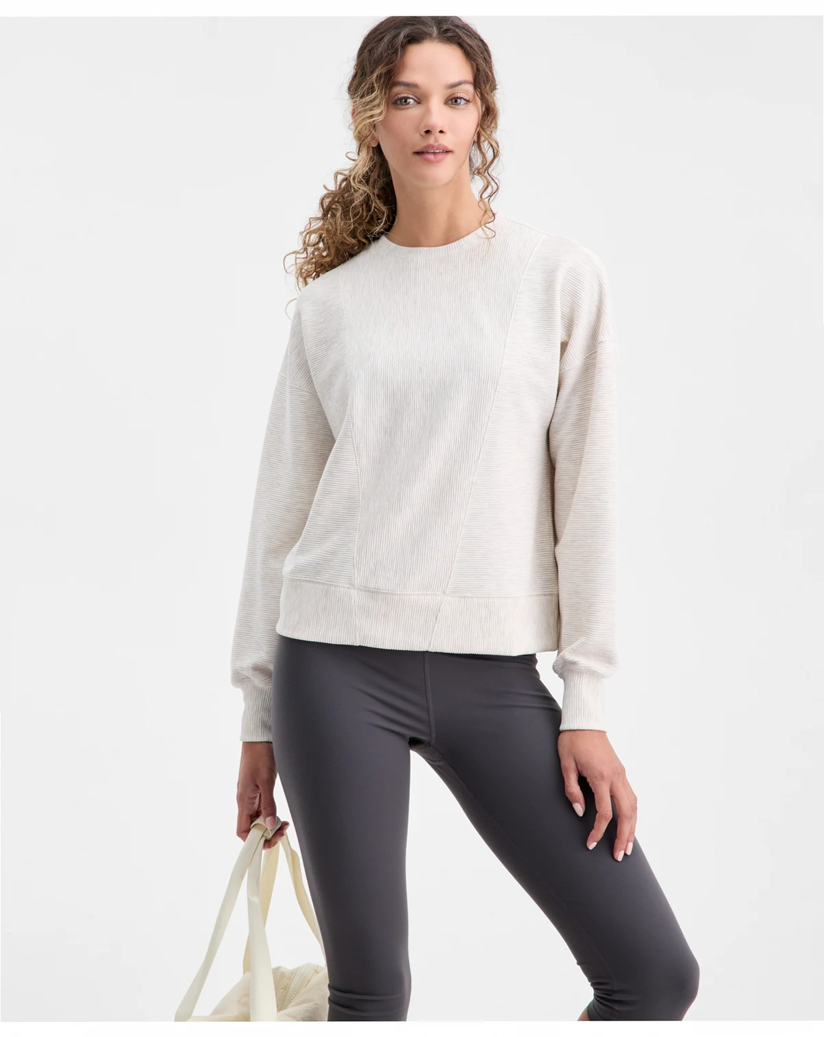 Women's Ribbed Knit Crewneck Sweatshirt, Macy's Exclusive
