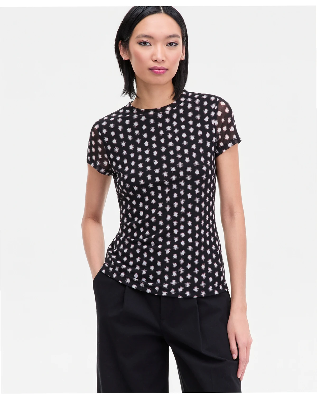 Women's Printed Mesh Top, Macy's Exclusive
