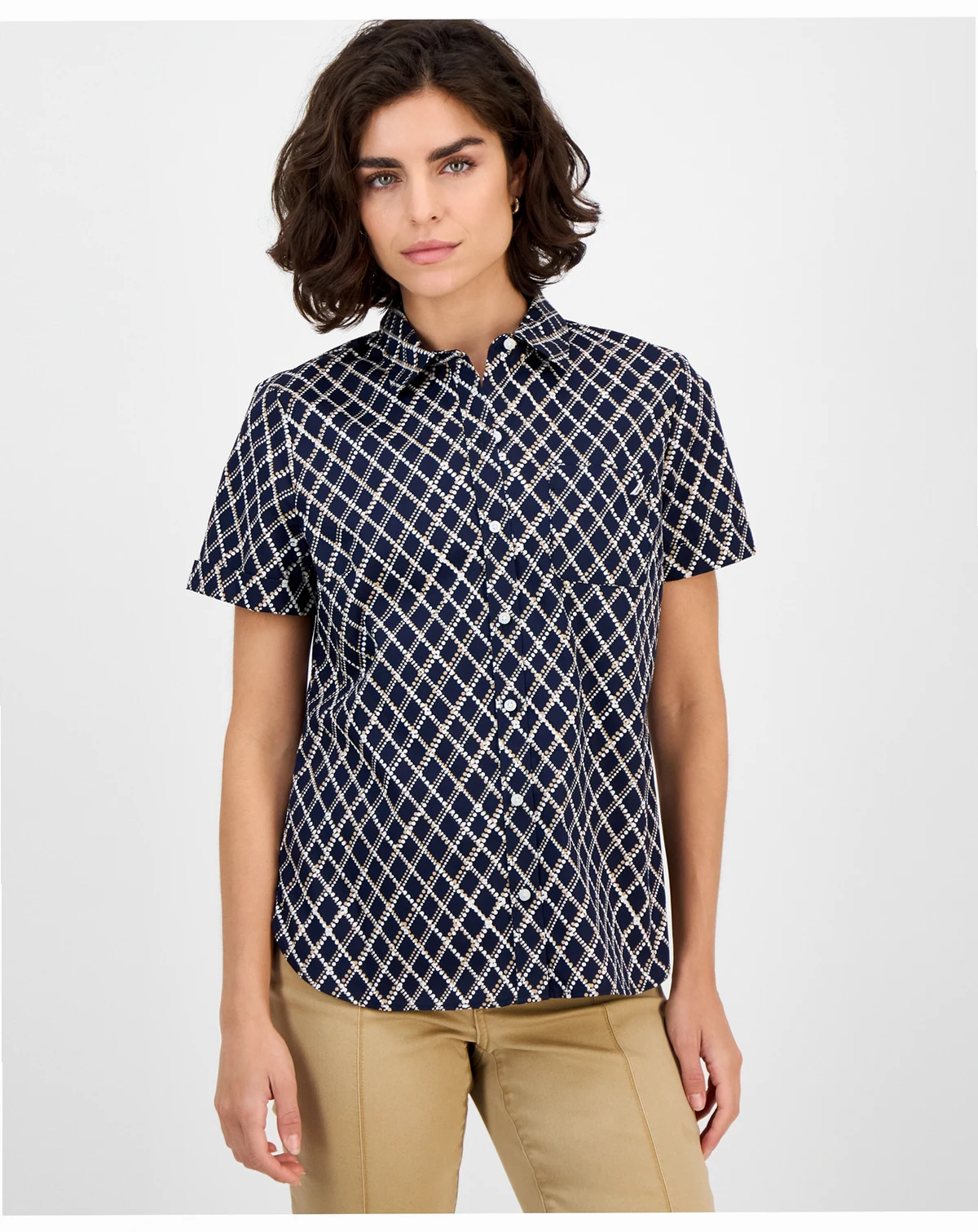 Nautica Women's Argyle Dot Camp Shirt