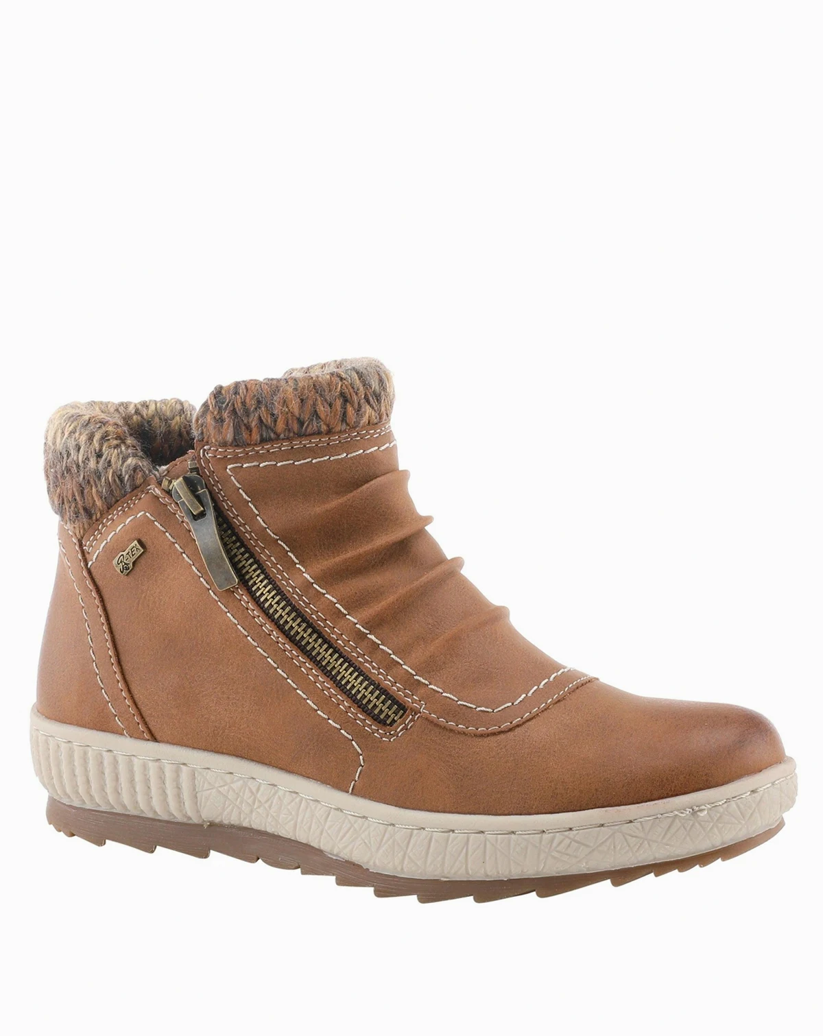 CLEORA Water Resistant Dual-Zip Bootie with Faux Shearling Lining