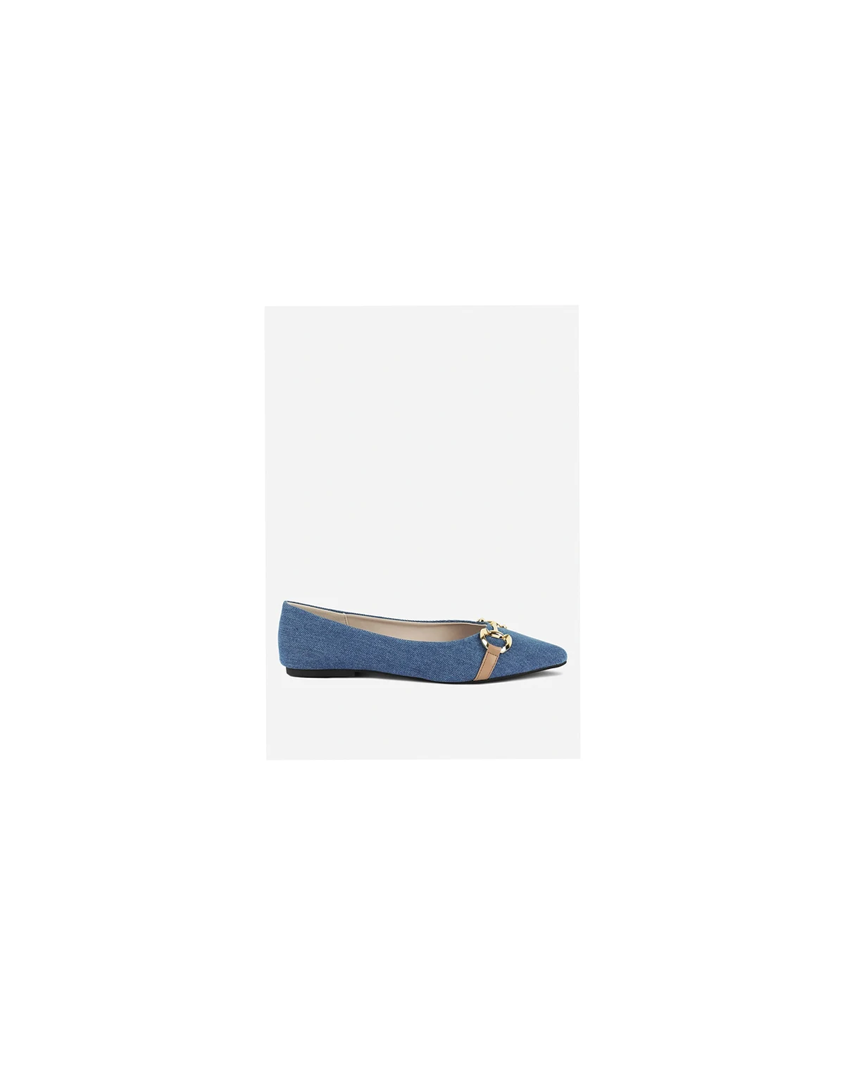 Womens Cressida Denim Horsebit Detail Ballet Flats