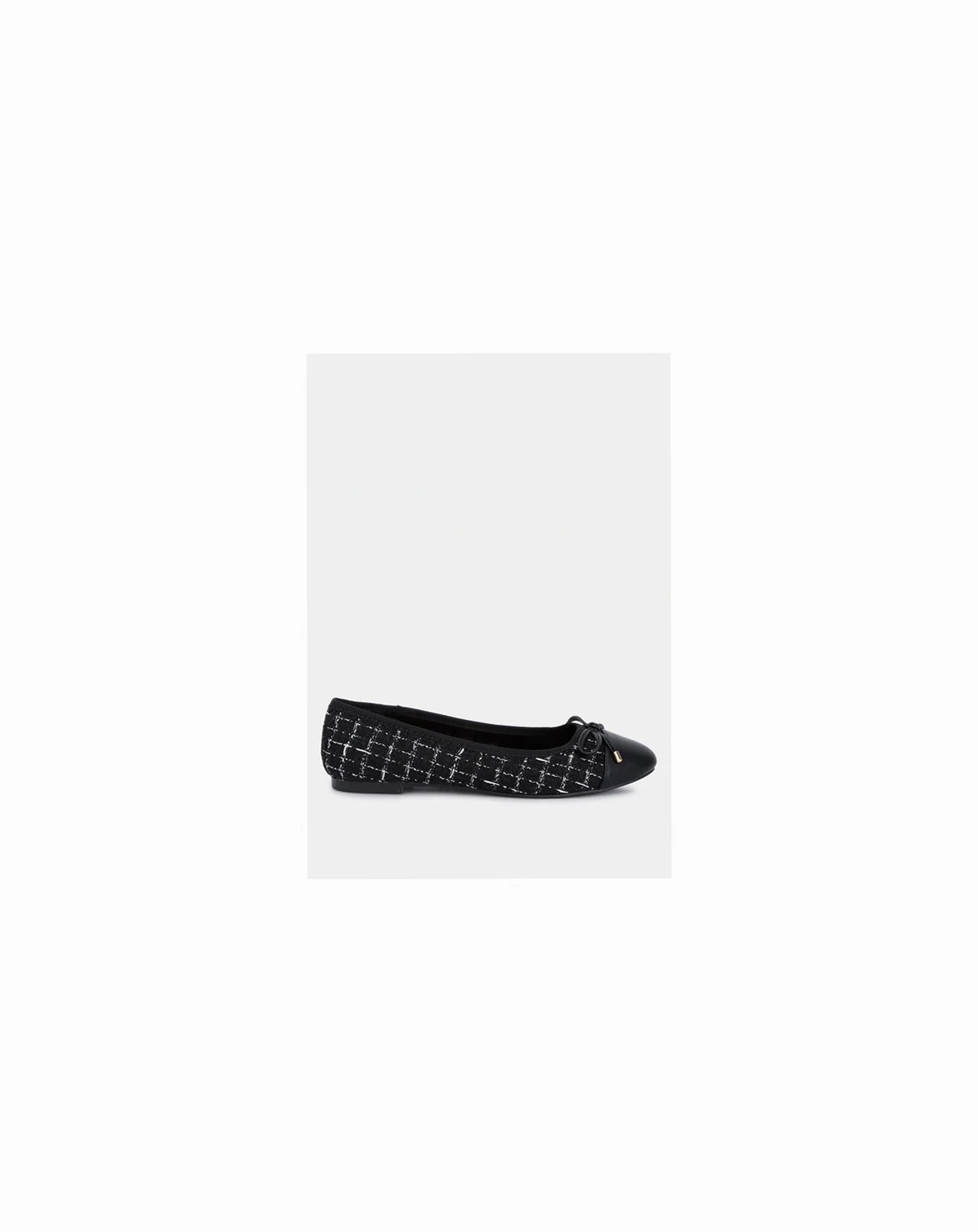 Womens Junpey Plaid Tweed Ballet Flats