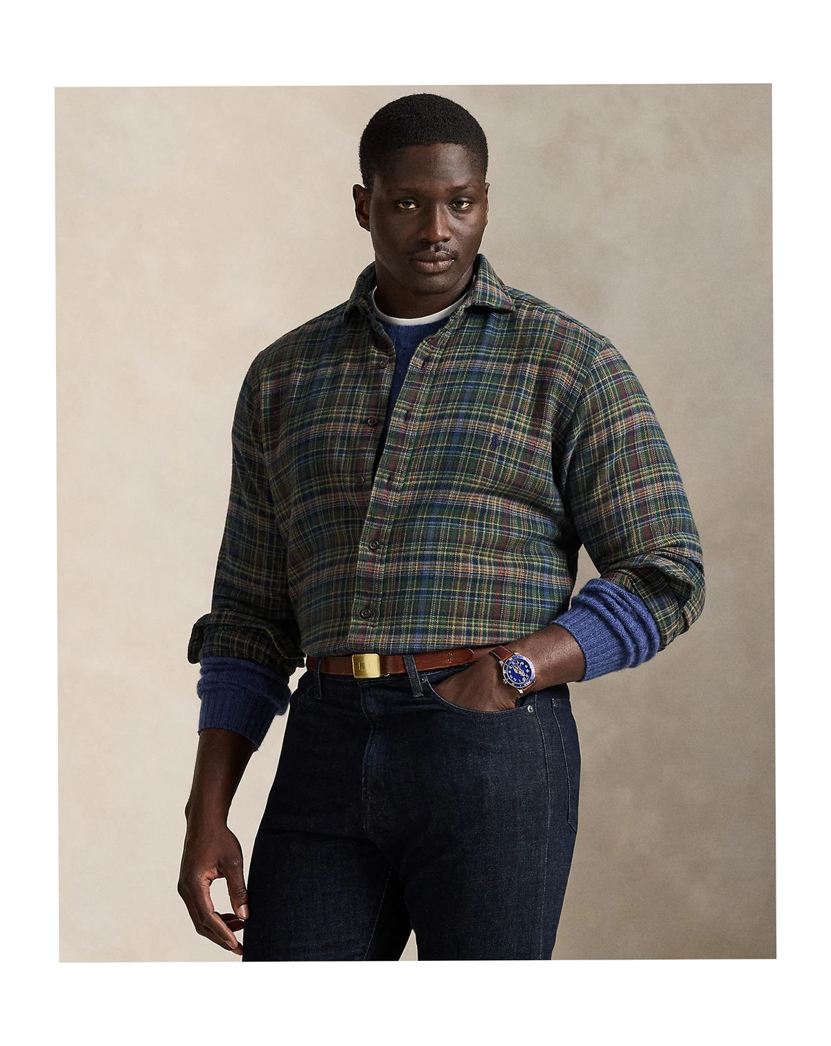 Men's Big & Tall Plaid Brushed Flannel Shirt