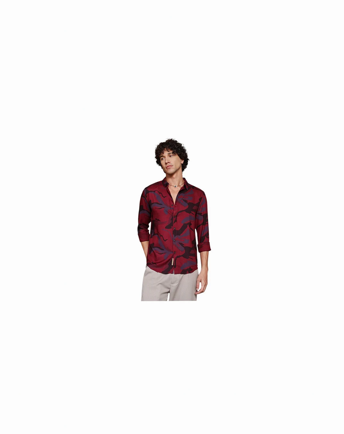 Men's Crimson Red Flowing Vines Shirt