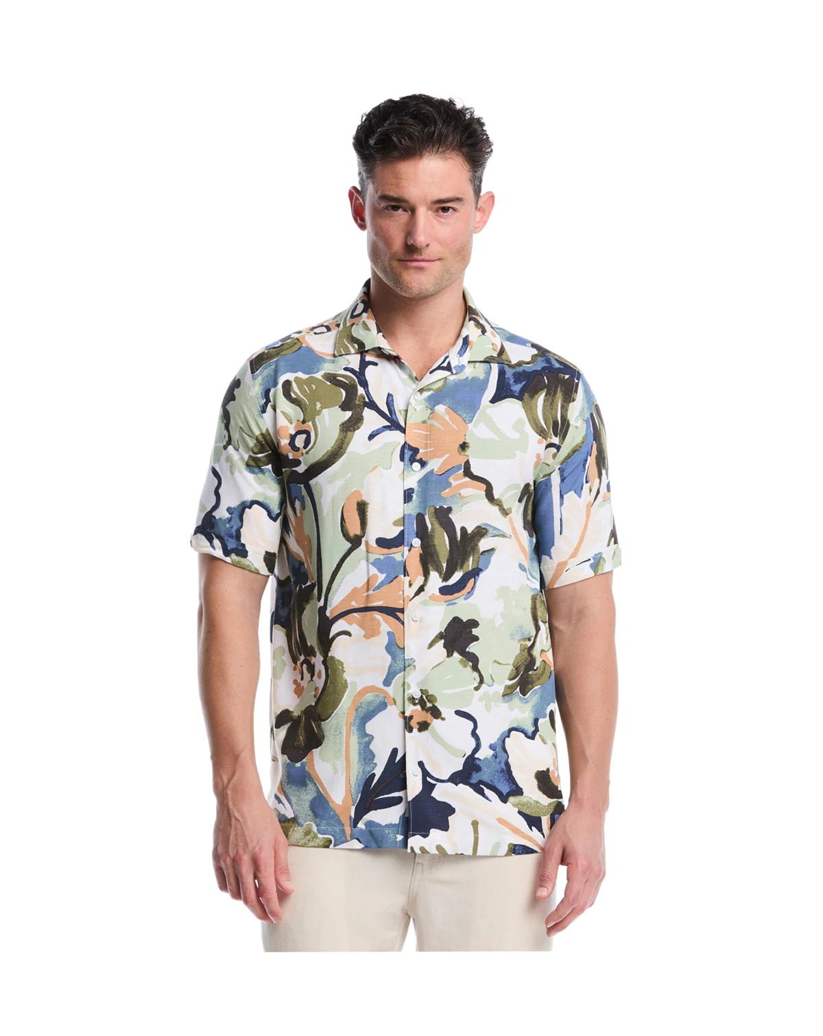 Men's Water-Color Painting Print Classic-Fit Shirt