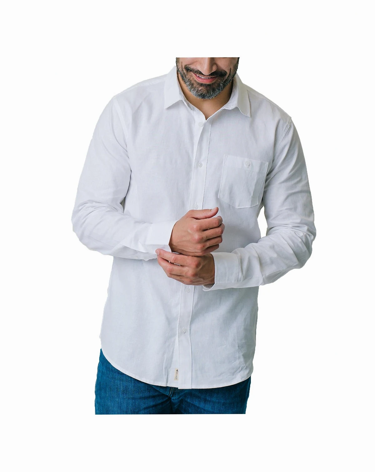 Mens' Linen Long Sleeve Button Down Shirt