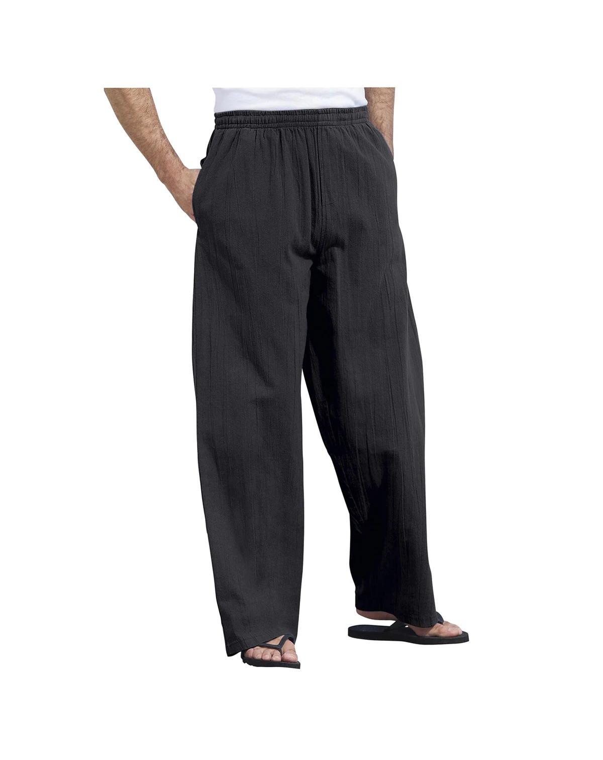 Big & Tall Elastic Waist Gauze Cotton Pants