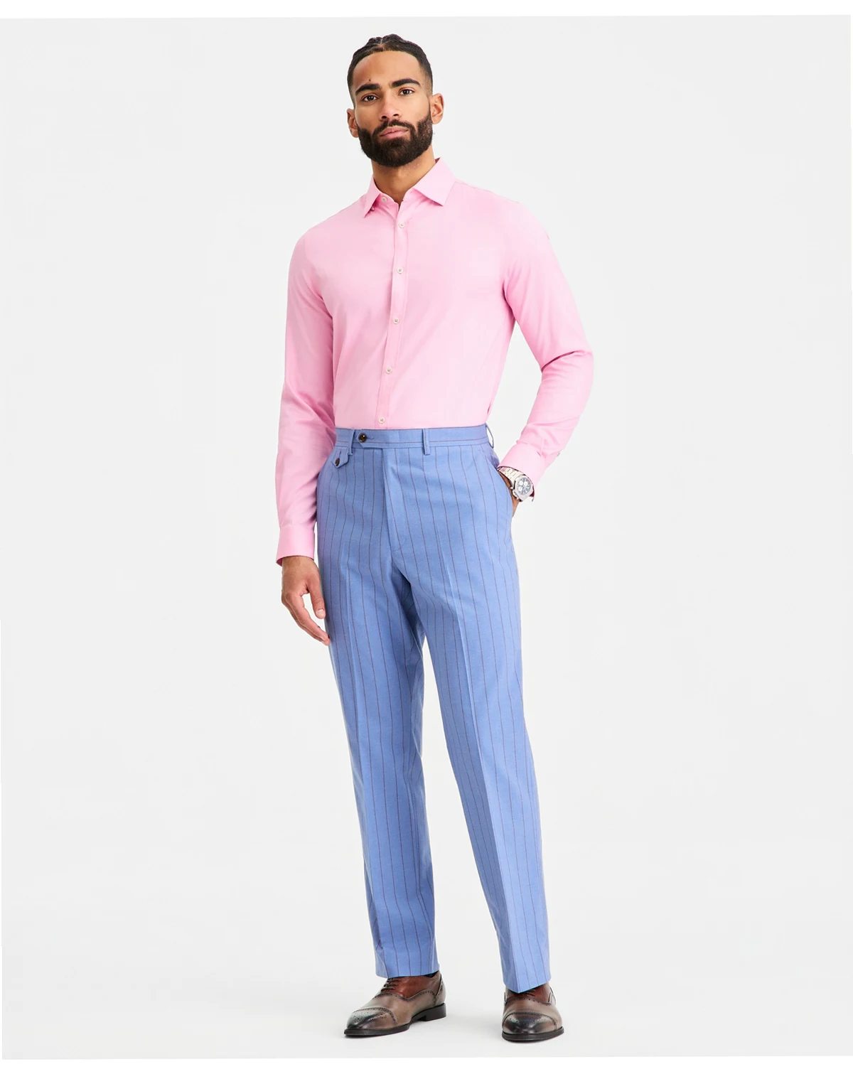 Men's Classic-Fit Blue Stripe Suit Separates Pants