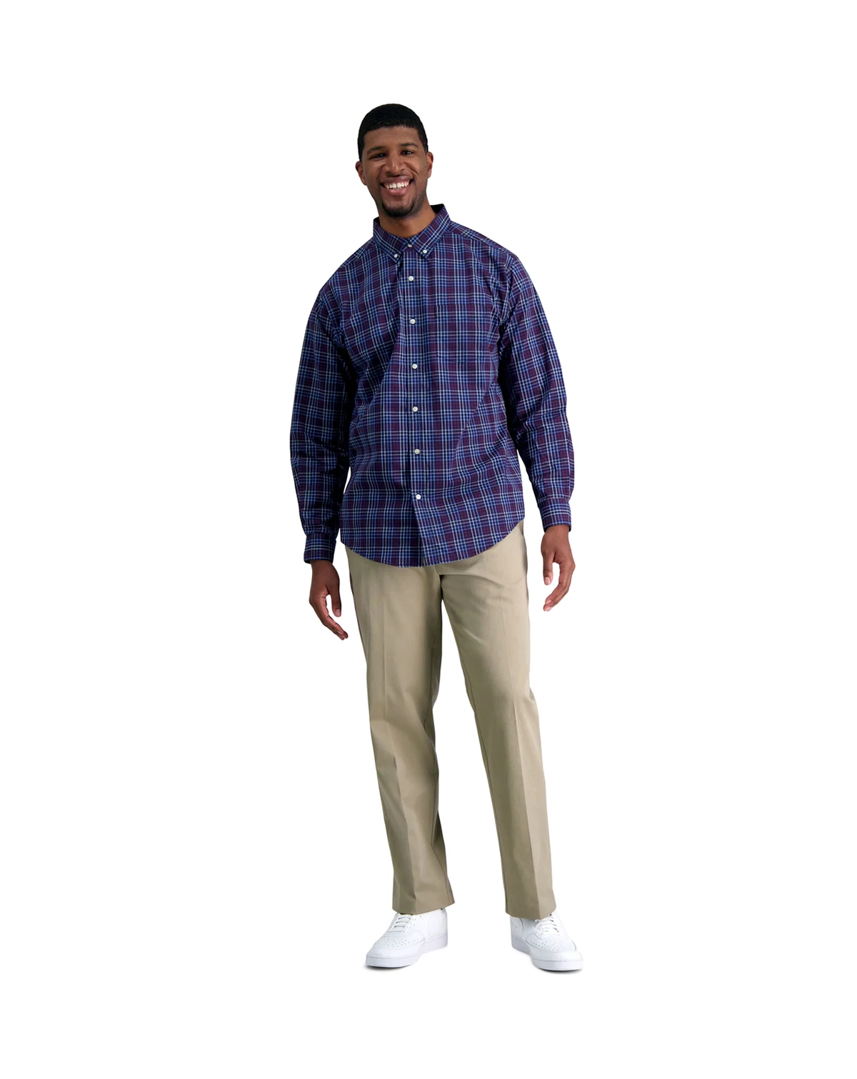 Men's Big & Tall Iron Free Premium Khaki Classic-Fit Flat Front Pant