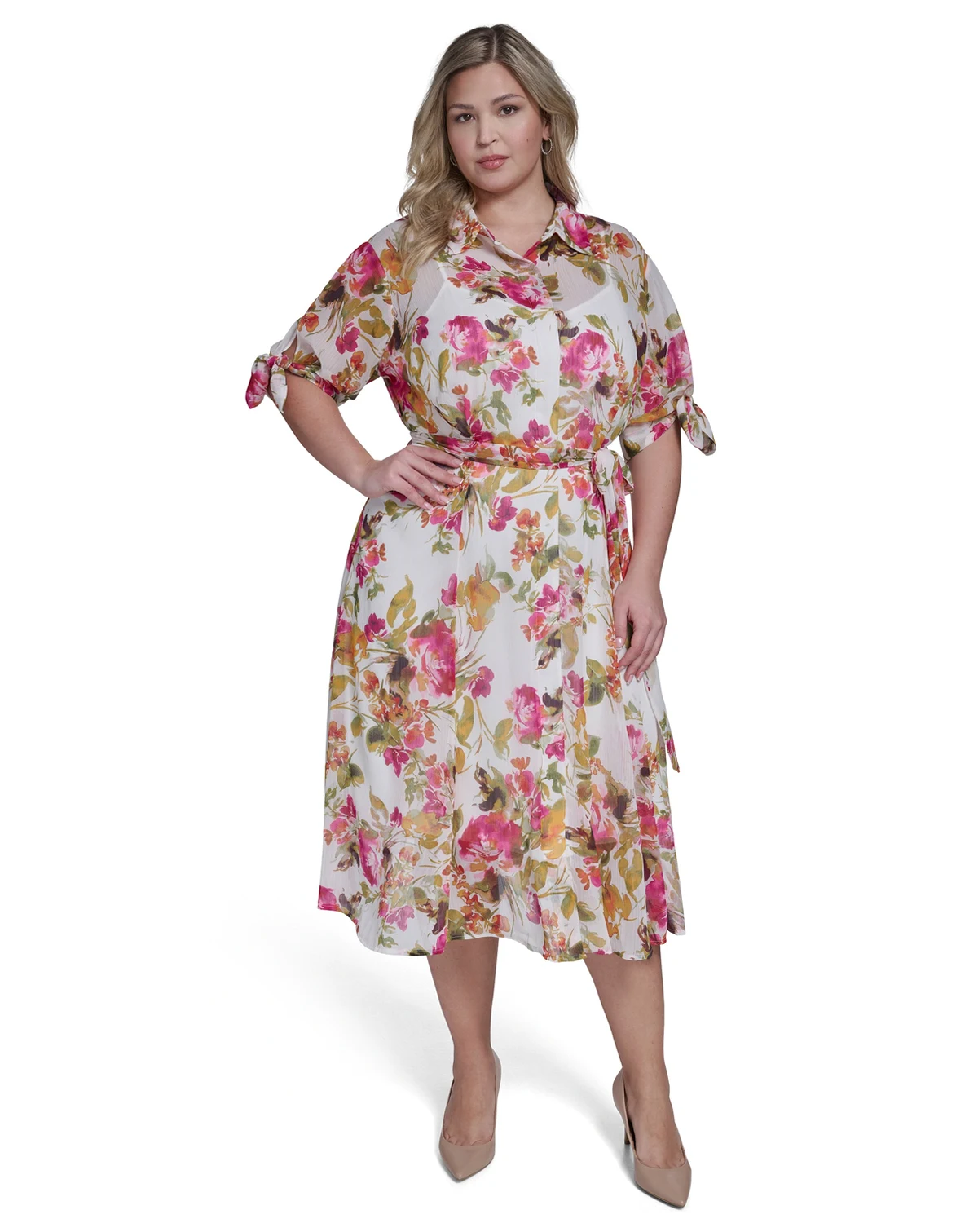 Plus Size Collared Shirt Dress