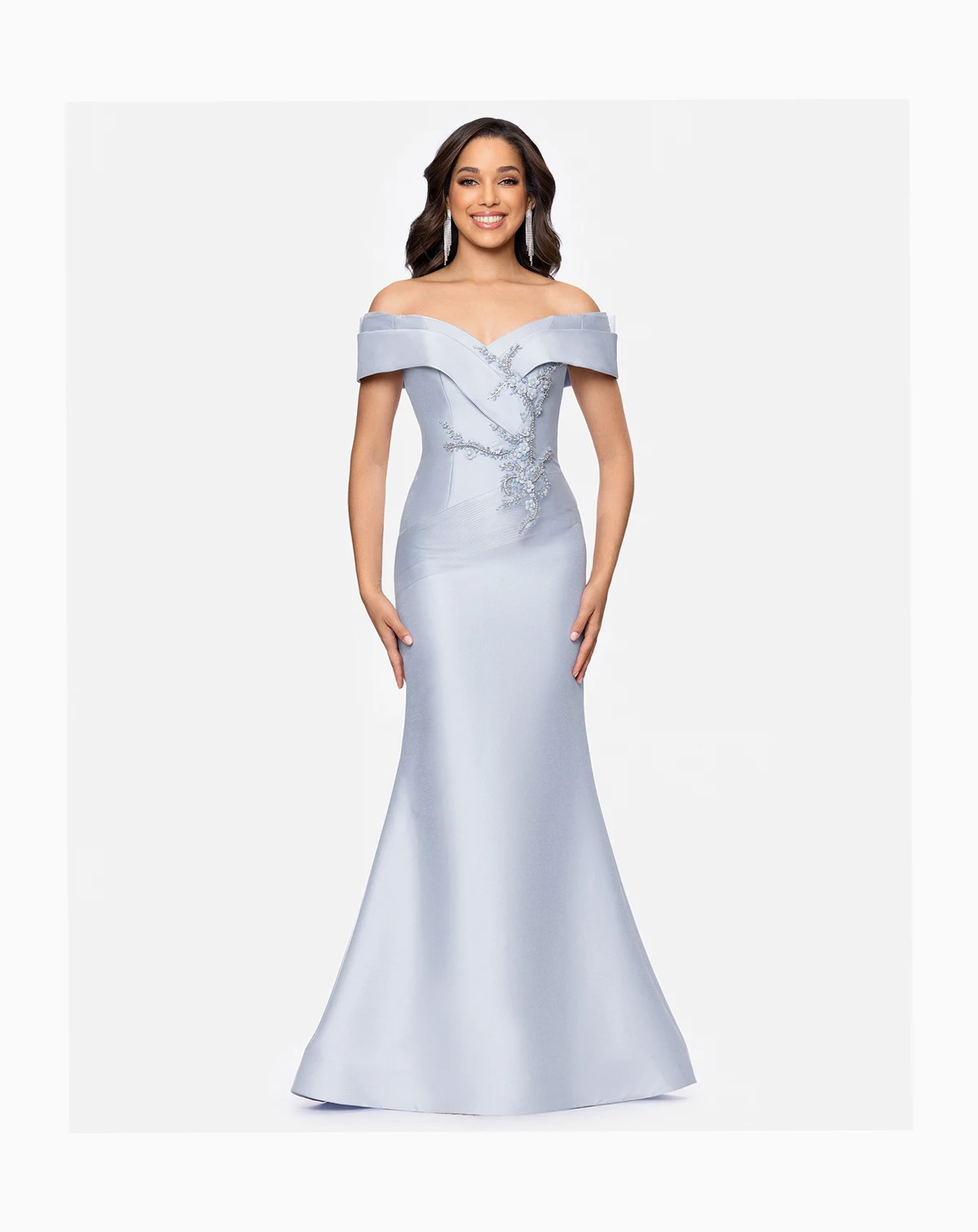 Petite Off-the-Shoulder Fit & Flare Gown