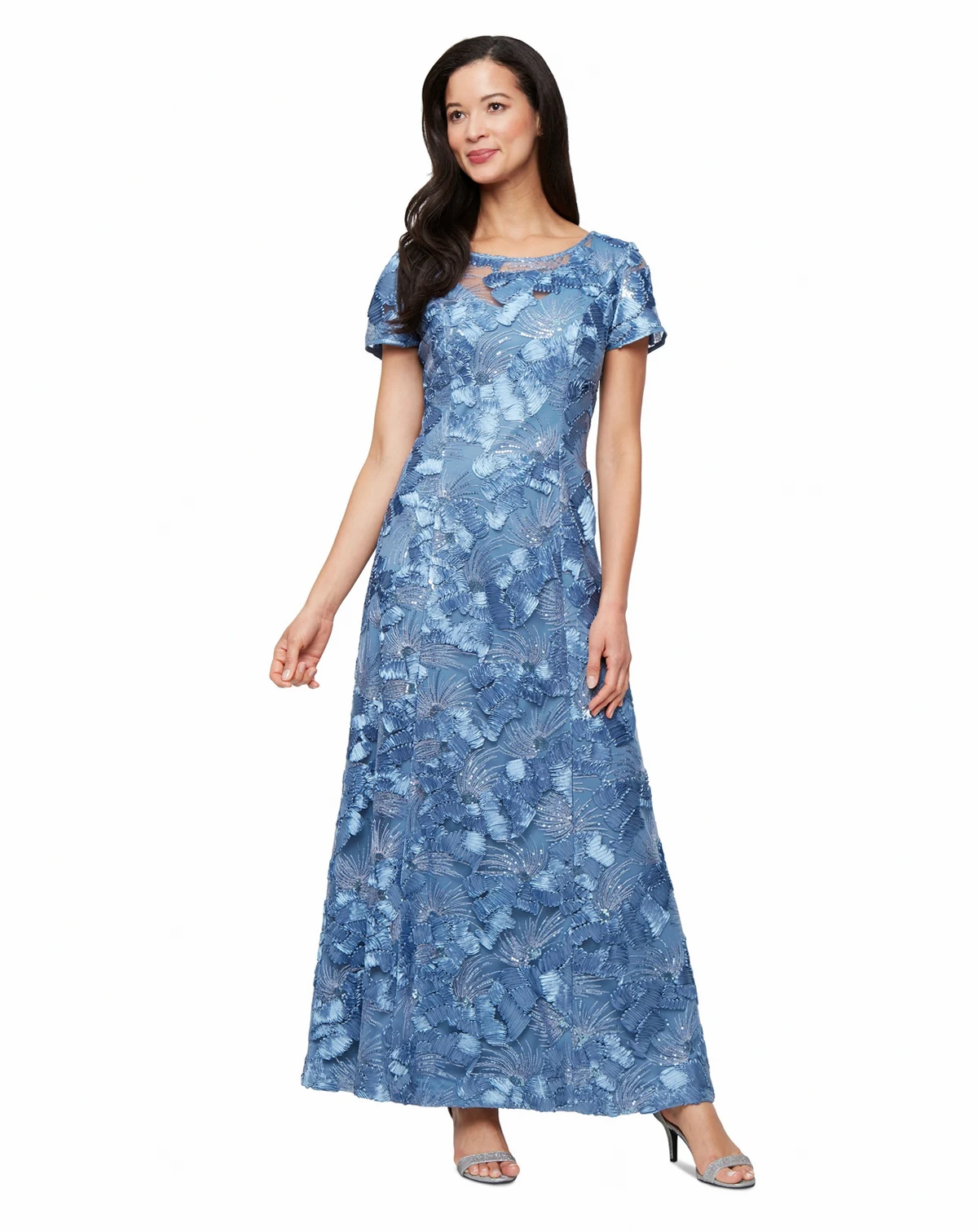 Petite Embellished Lace Gown