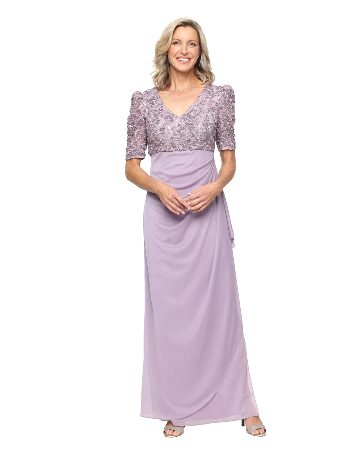 Petite V-Neck Ball Gown