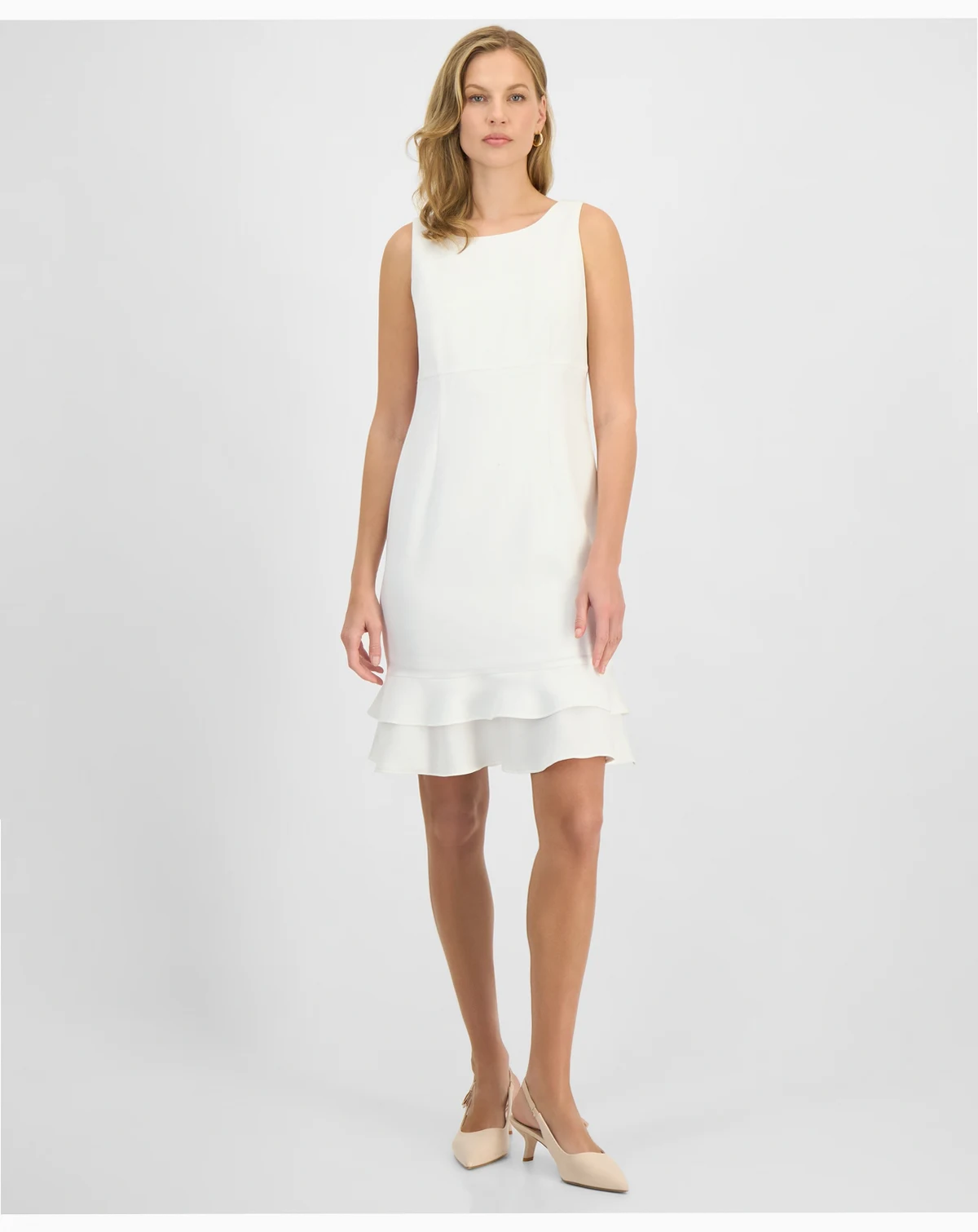 Women's Flared-Hem Sleeveless Sheath Dress, Regular & Petite