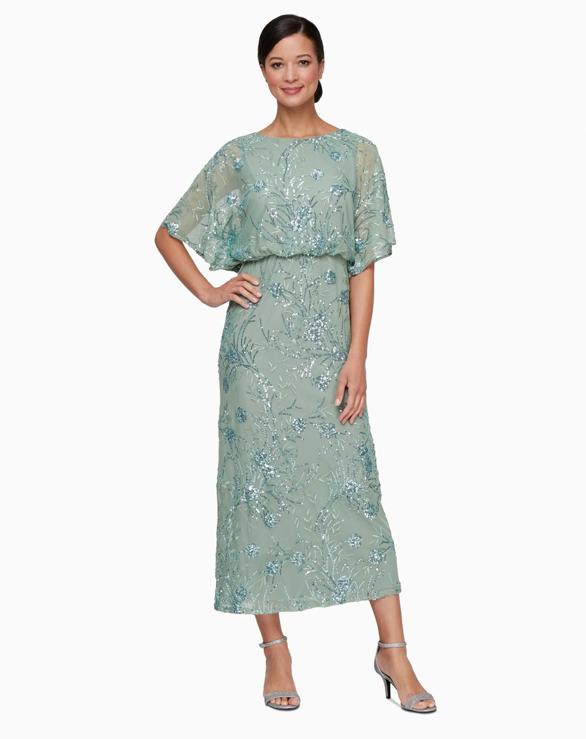 Petite Sequined Blouson Dress