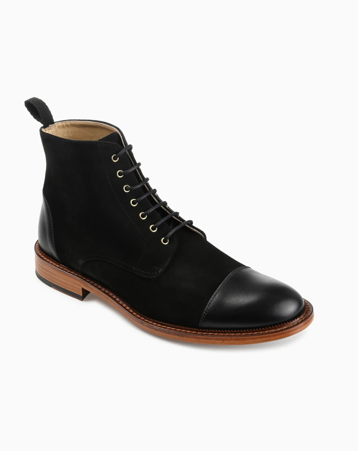 Men's Troy Handcrafted Leather and Suede Dress Boots