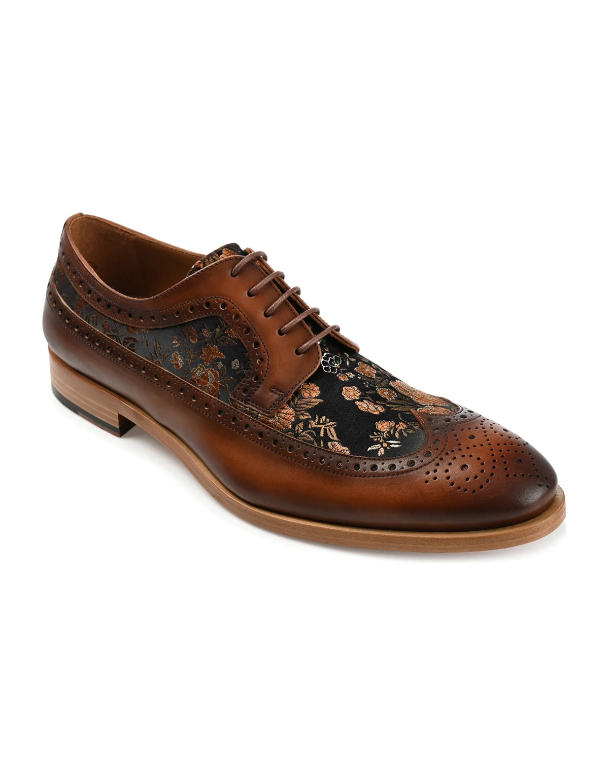 Men's Preston Leather and Jacquard Wingtip Dress Shoes