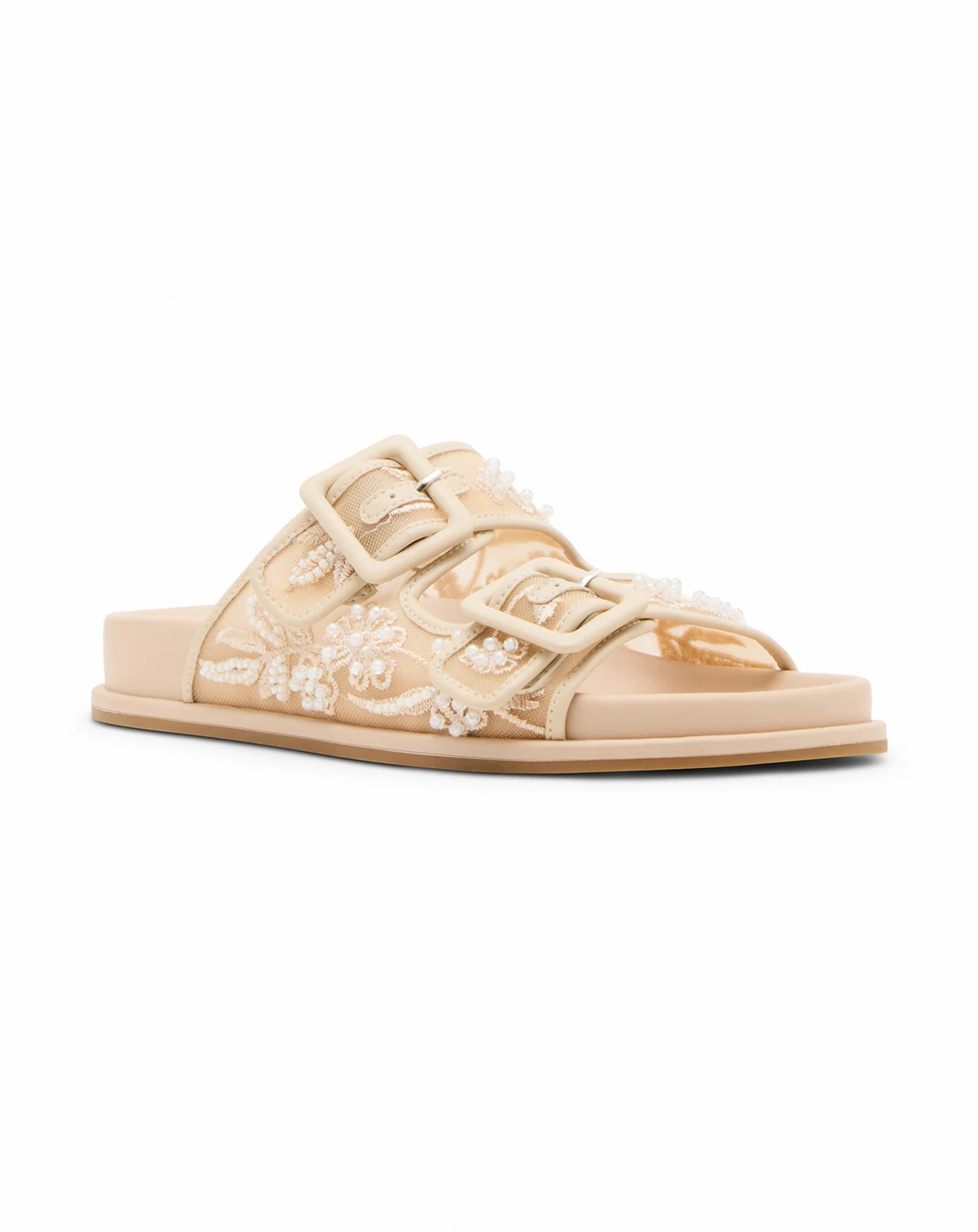 Women's Petunia Floral Mesh Footbed Round Toe Sandals