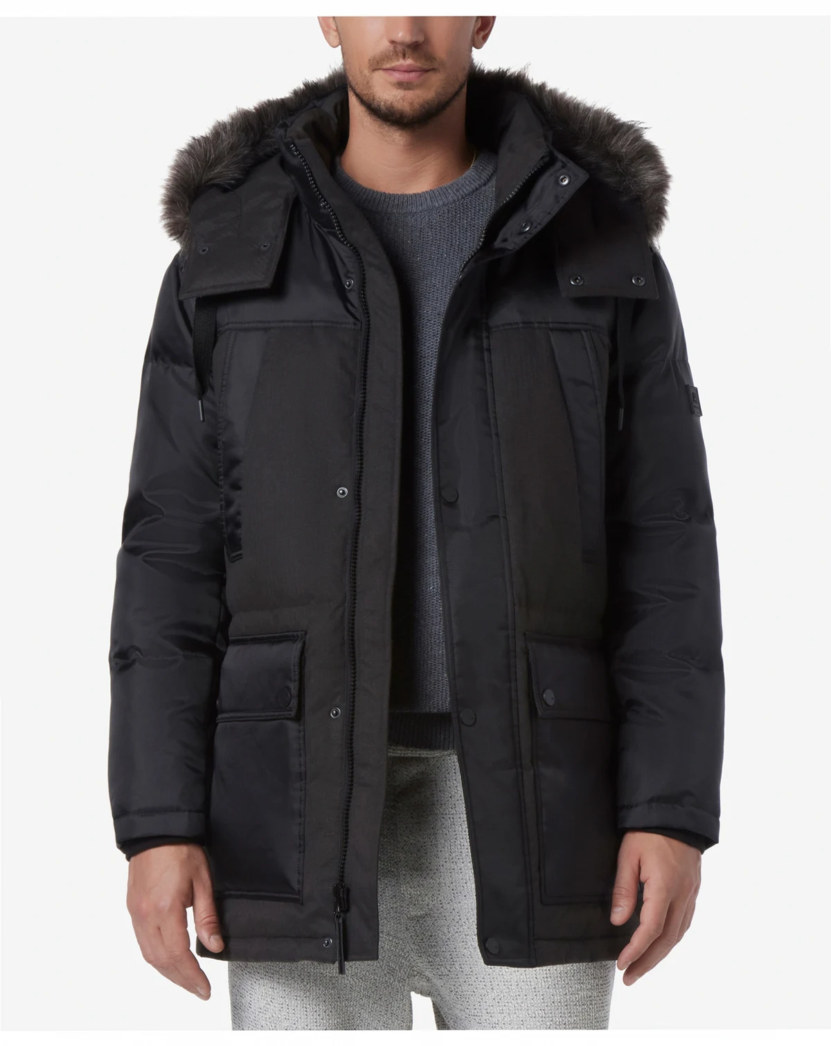 Men's Tripp Oxford Poly & Faux Wool Combo Down Parka