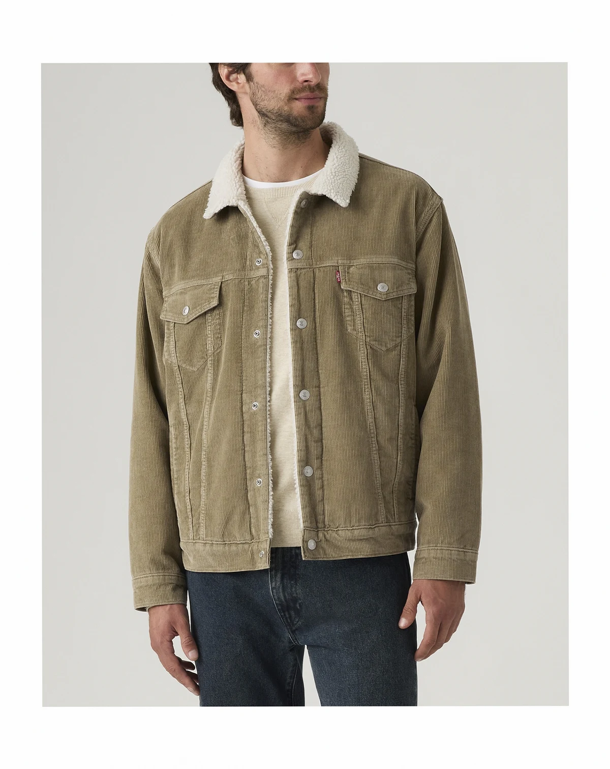 Men's Loose-Fit Long-Sleeves Trucker Jacket