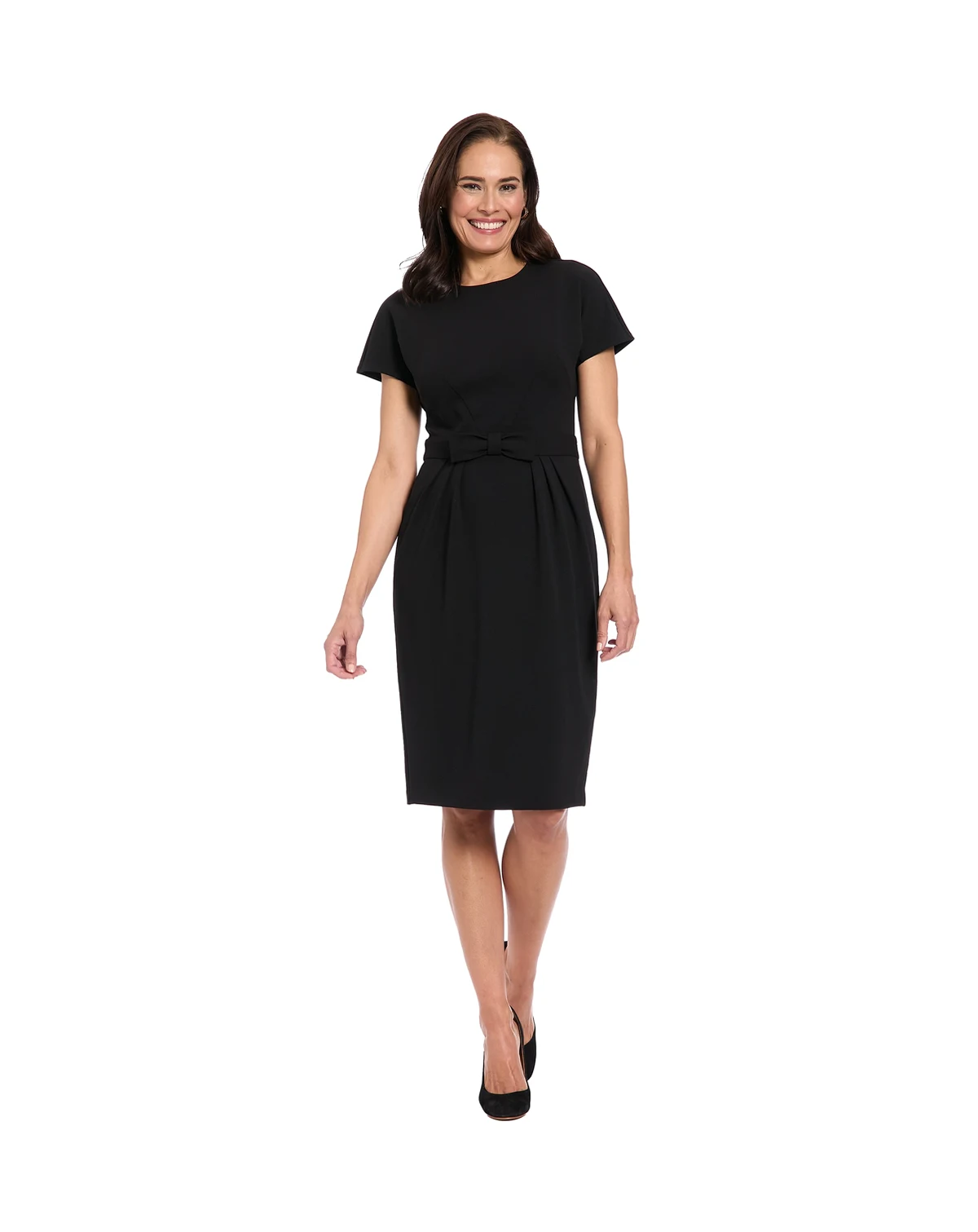 Petite Short-Sleeve Sheath Dress