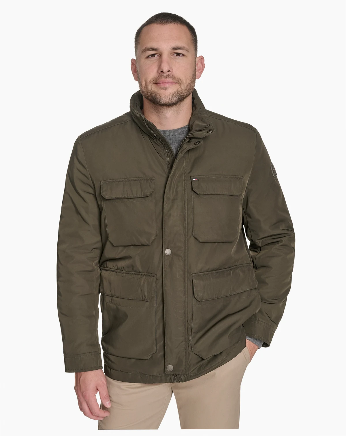 Men's Four Pocket Military-Inspired Field Jacket