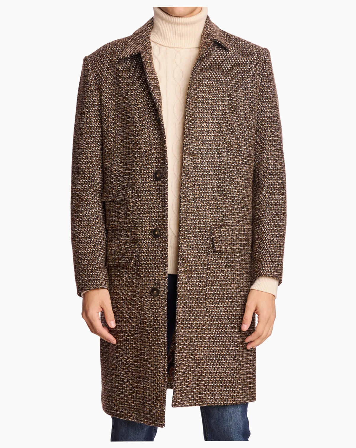 Men's Textured Oversized Coat