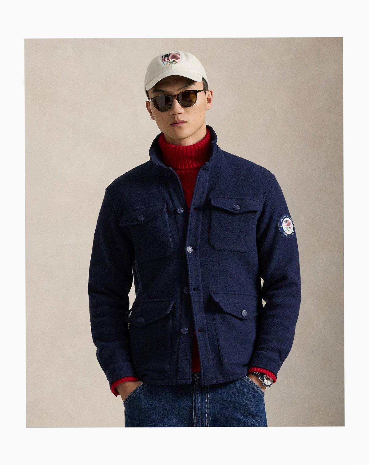 Men's Team USA Wool-Blend Shirt Jacket