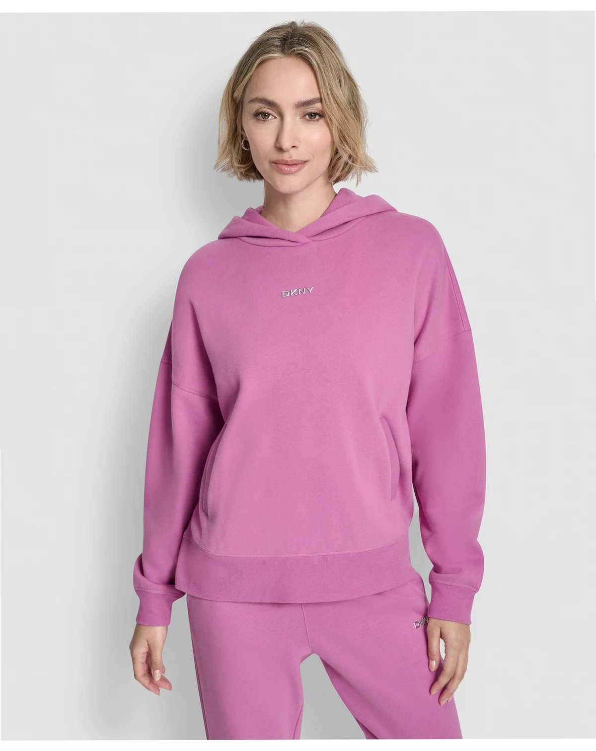 Women's Metallic Bubble Logo Drop Shoulder Pull-On Hoodie
