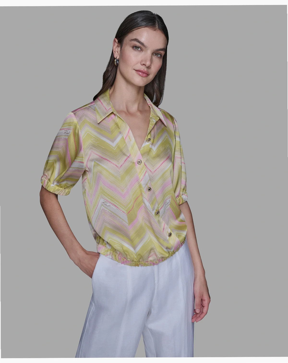 Women's Printed V-Neck Top
