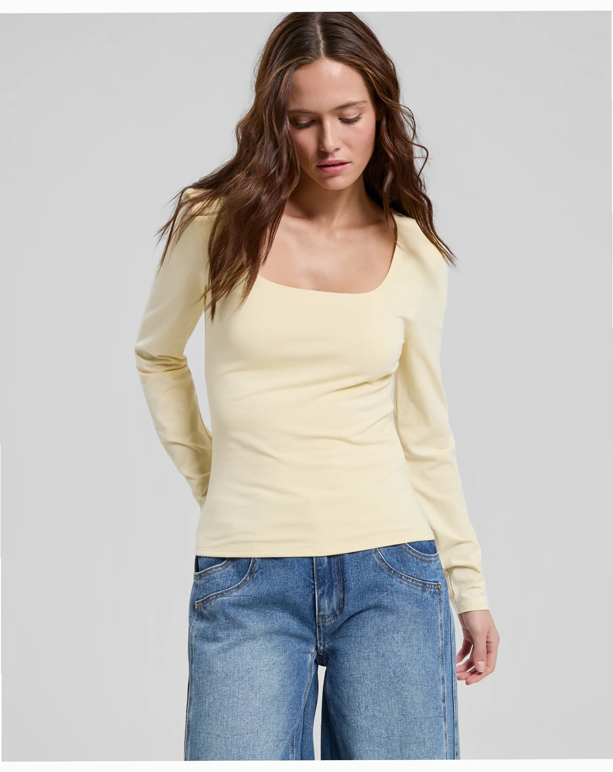 Women's Square-Neck Long-Sleeve Top, Macy's Exclusive
