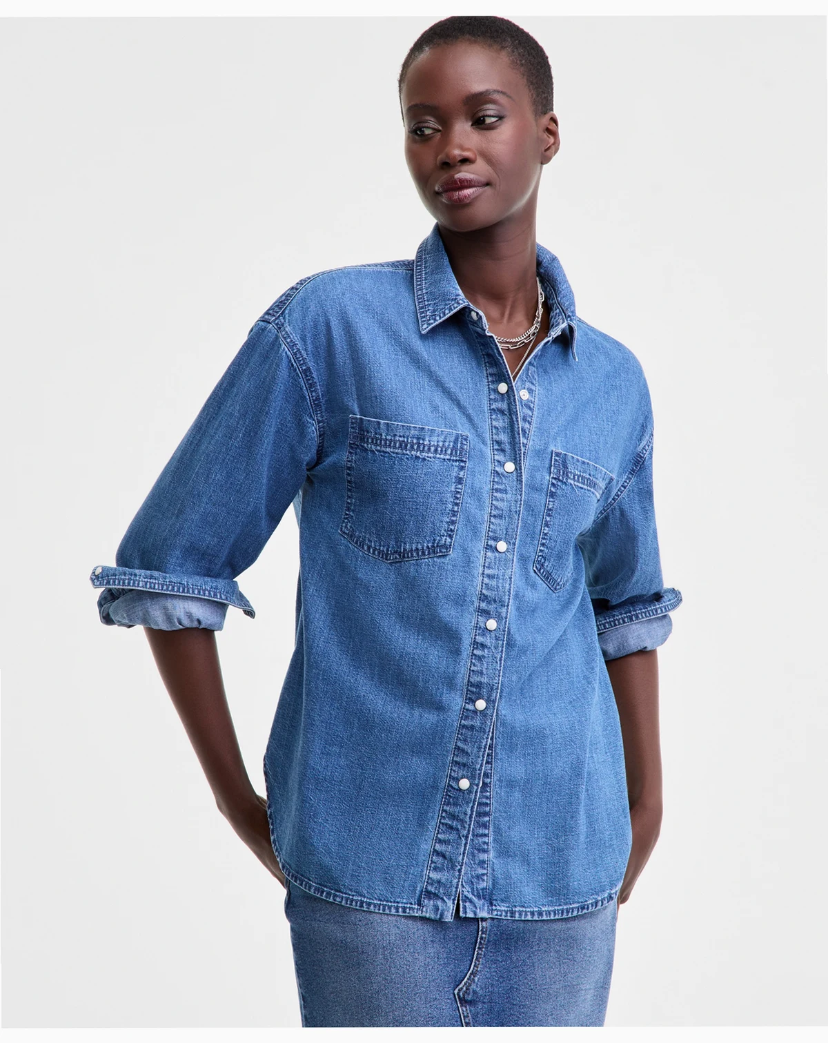 Women's Denim Patch Pocket Shirt, Macy's Exclusive