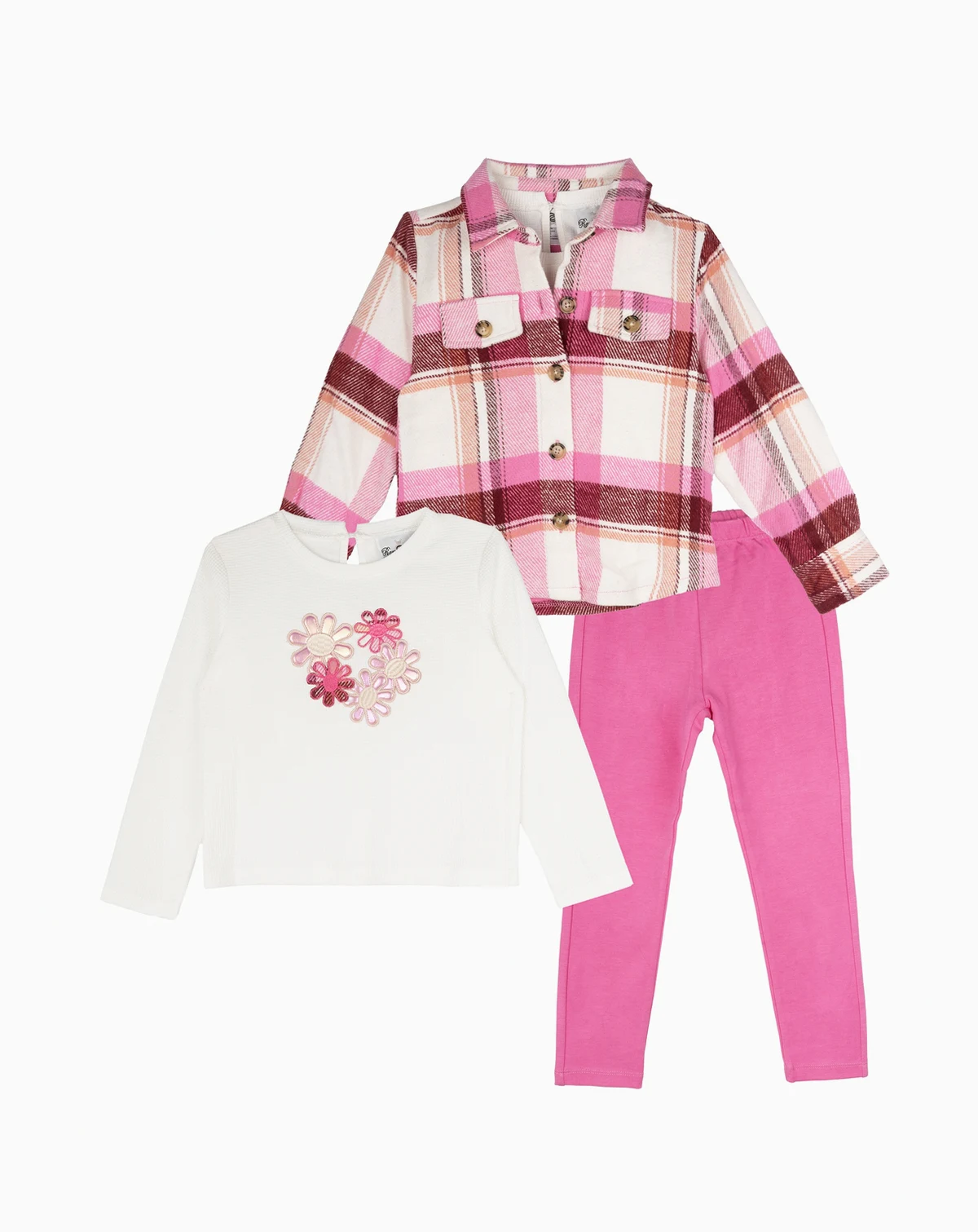 Girls' 4T-6X Shacket, T-Shirt, and Leggings, 3-Piece Set