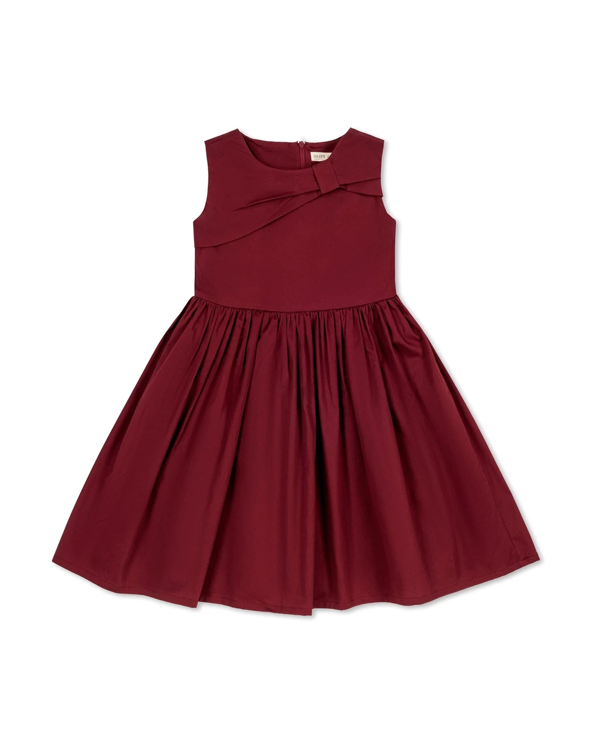 Toddler Girls Asymmetrical Bow Sateen Party Dress