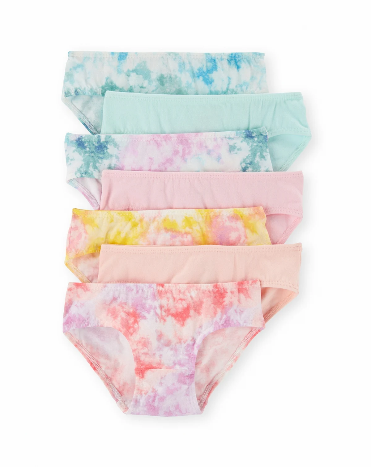 Toddler Girls' Tie-Dye Hipster Underwear, 7-Pack Set
