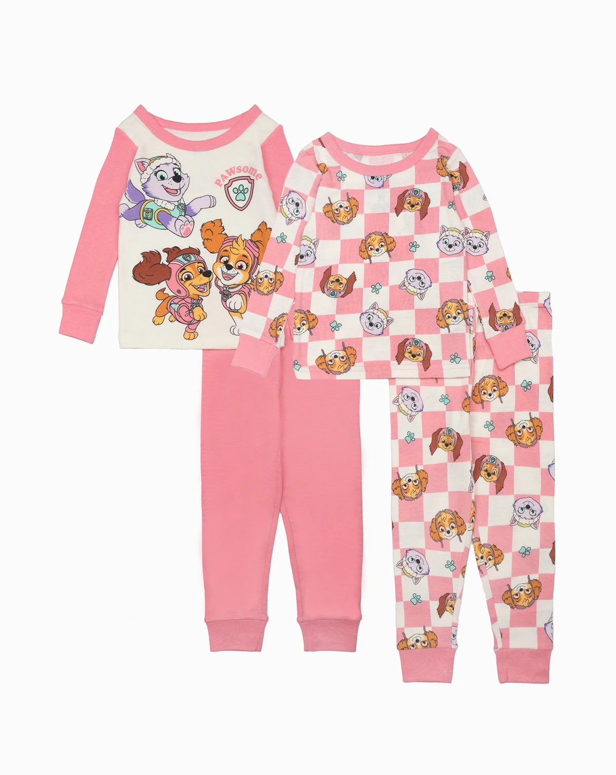 Toddler Girls' Tight Fit Tops and Pants, 4-Piece Set