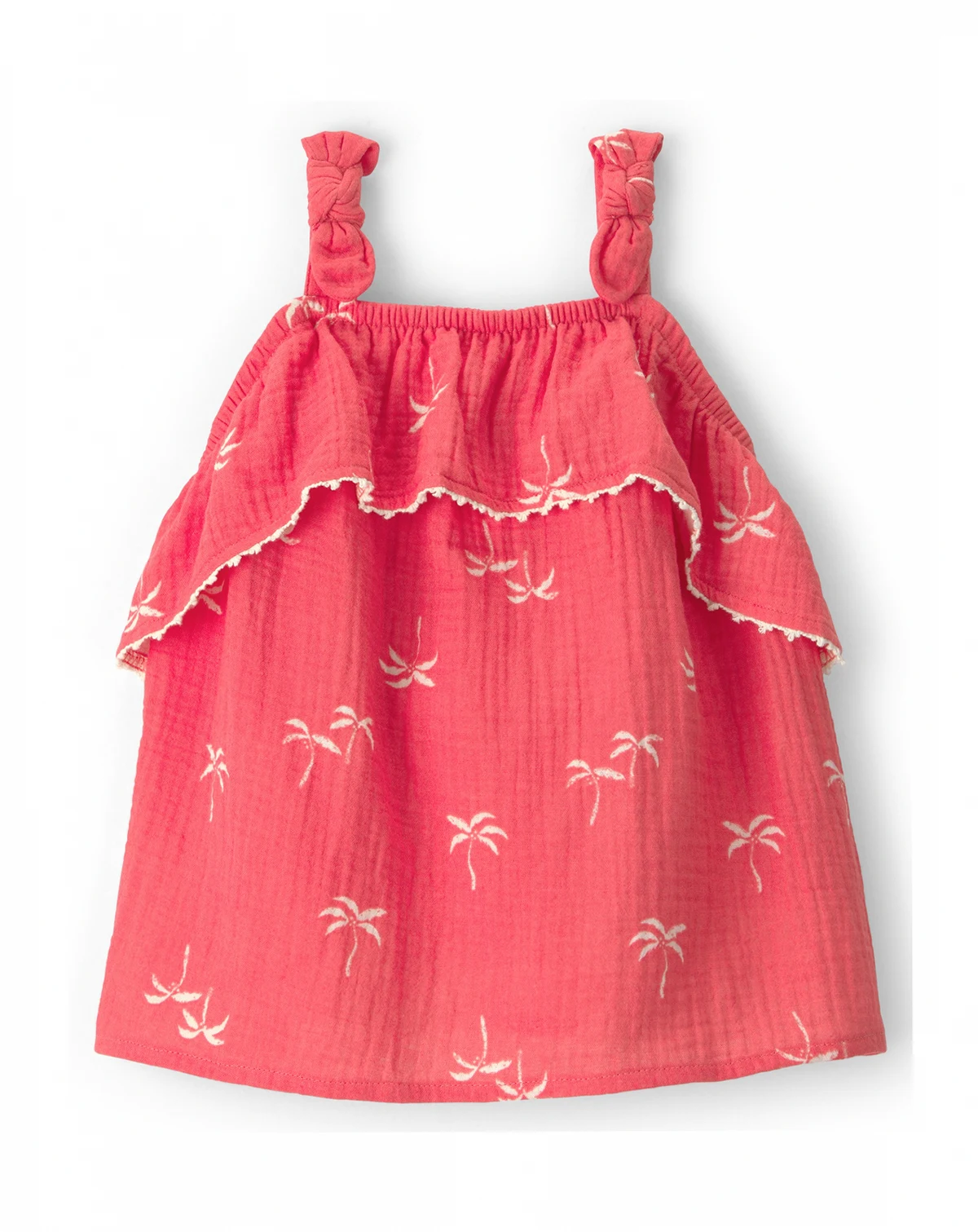 Girls' 2T-5T Palm Tree Gauze Tank Top