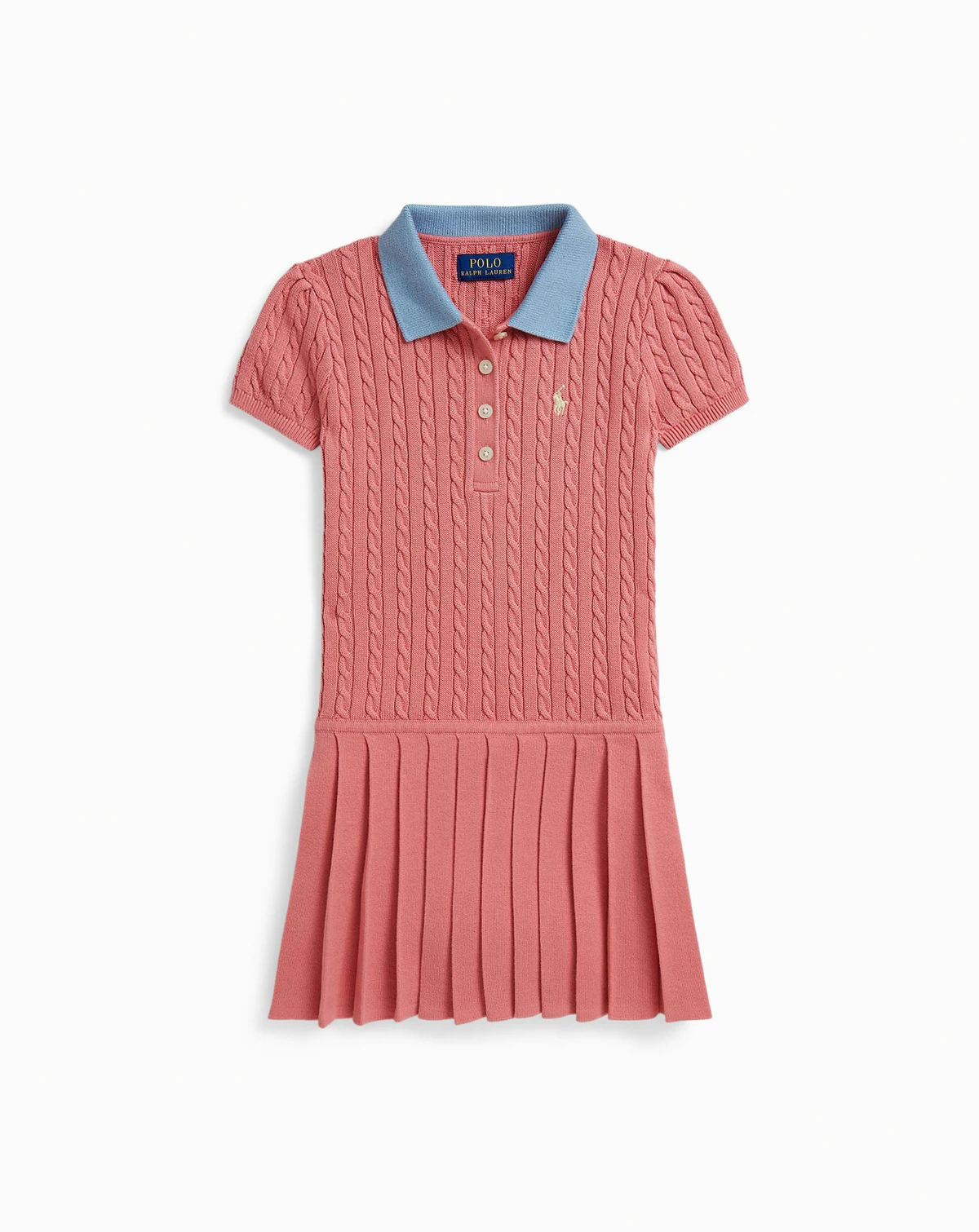 Girls' 2T-6X Mini-Cable Polo Collar Sweater Dress